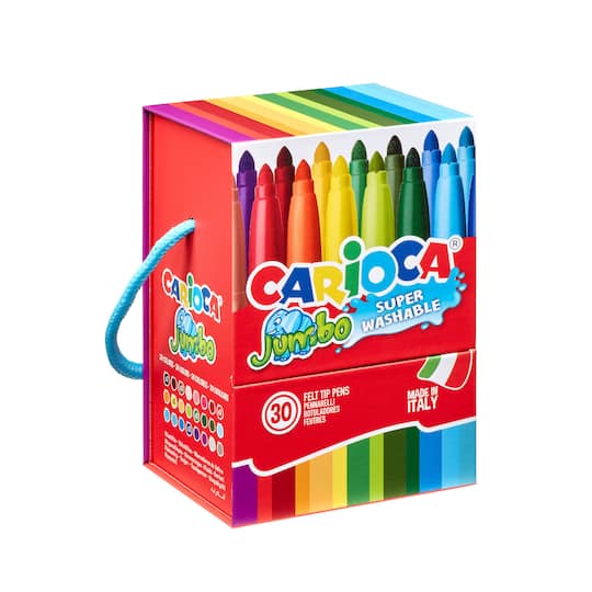 CARIOCA® 6mm Jumbo Maxi Tip Washable Hard Box Felt Tip Pen Set
